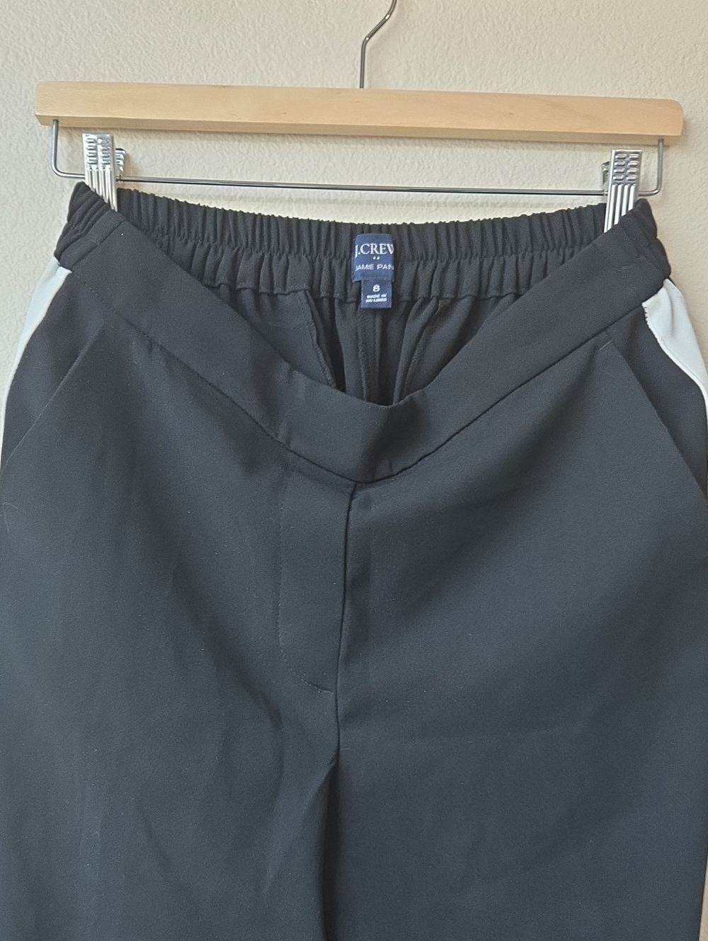 J. Crew Black Pants with White Side Panels